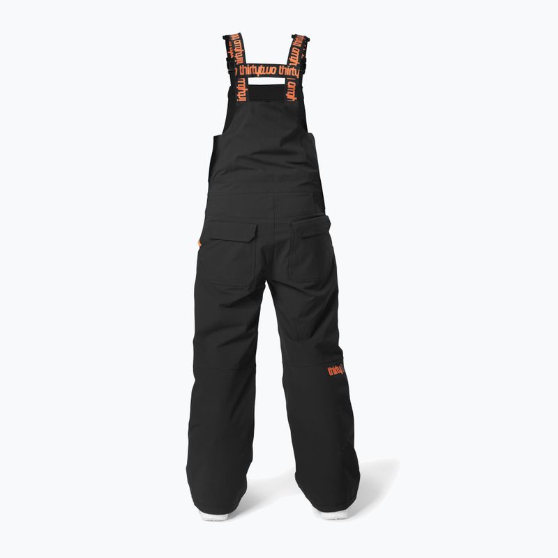 Detské snowboardové nohavice ThirtyTwo Youth Basement Bib black/orange 2