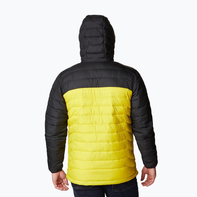 Columbia Powder Lite Pánska páperová bunda s kapucňou black/yellow 1693931 13