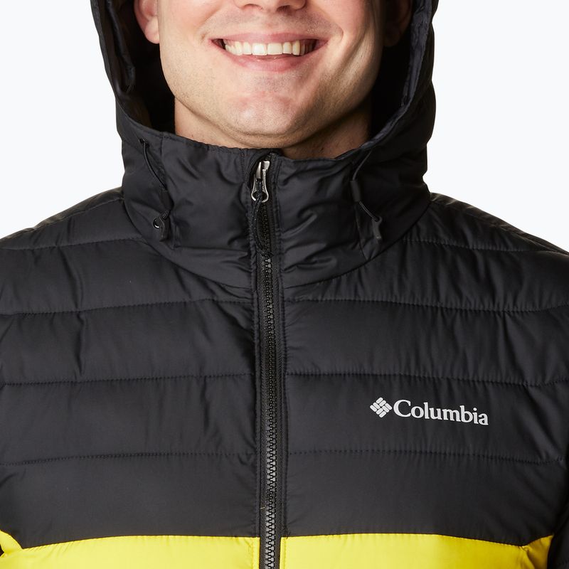 Columbia Powder Lite Pánska páperová bunda s kapucňou black/yellow 1693931 15