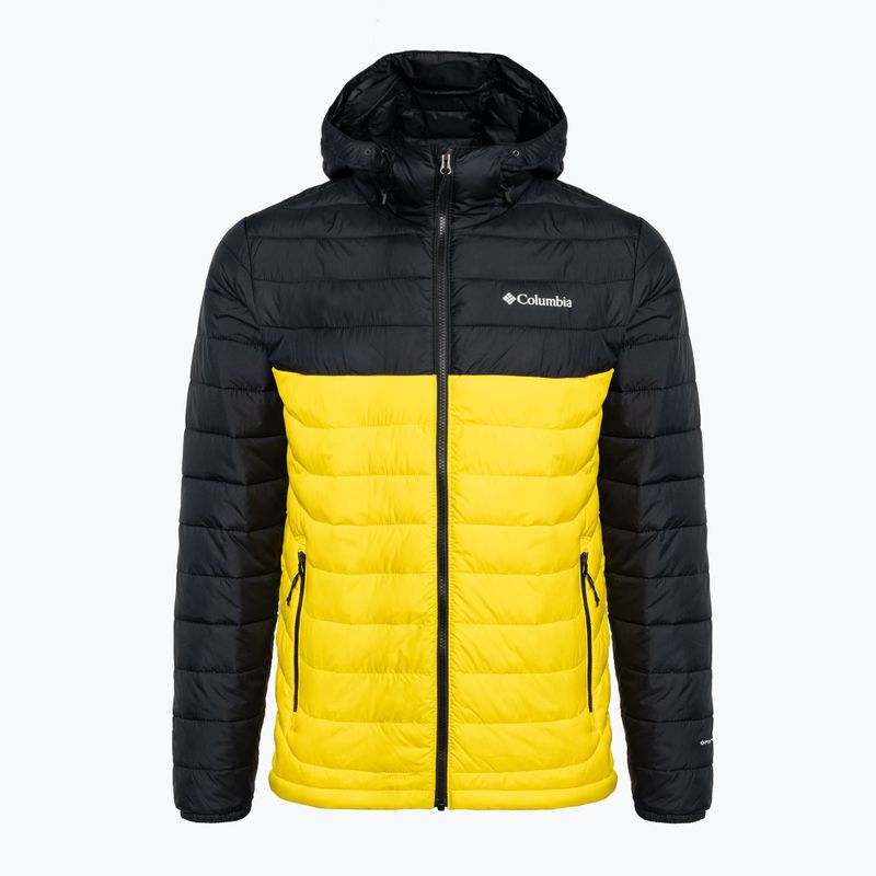 Columbia Powder Lite Pánska páperová bunda s kapucňou black/yellow 1693931 6