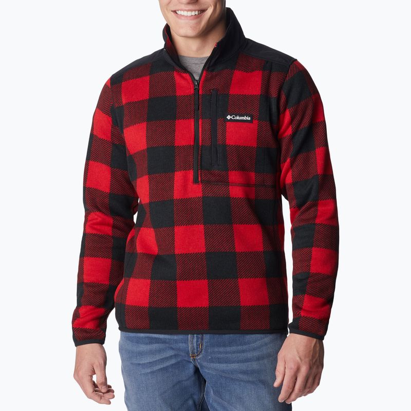 Pánska trekingová mikina Columbia Sweater Weather II Printed mountain red check print
