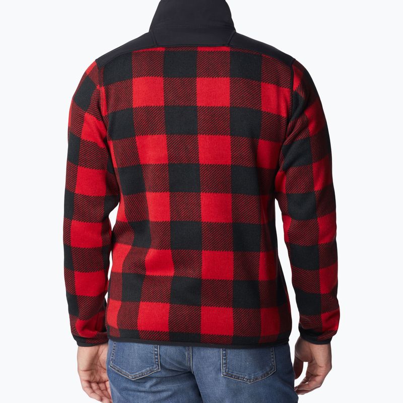 Pánska trekingová mikina Columbia Sweater Weather II Printed mountain red check print 2