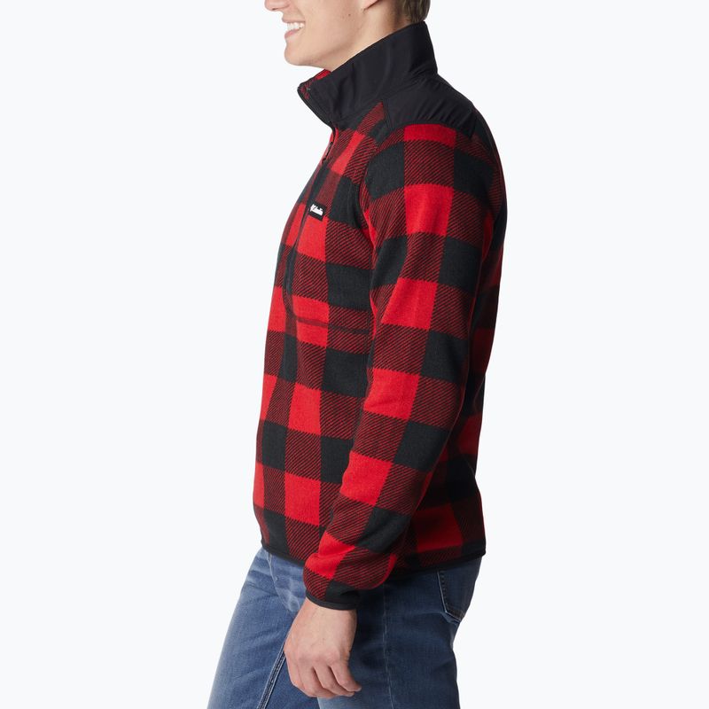Pánska trekingová mikina Columbia Sweater Weather II Printed mountain red check print 3