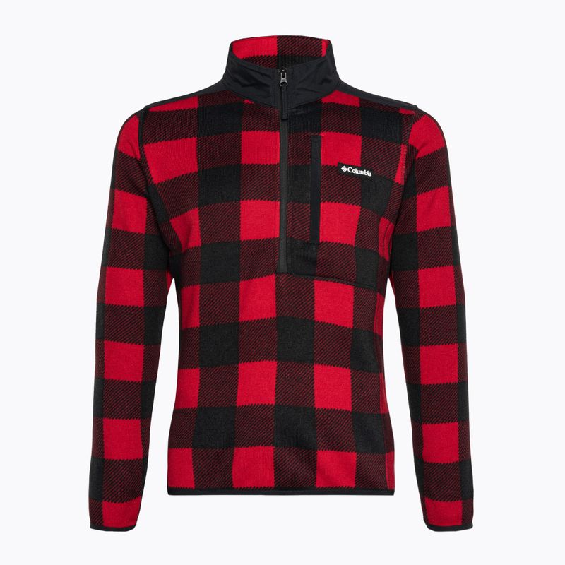 Pánska trekingová mikina Columbia Sweater Weather II Printed mountain red check print 5