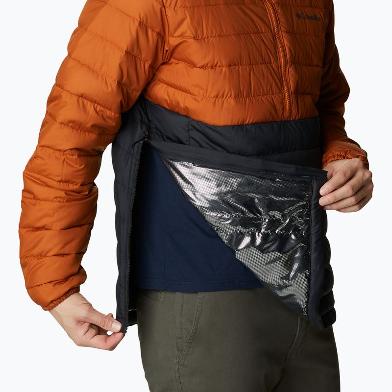 Columbia Powder Lite Anorak pánska páperová bunda oranžová a čierna 10