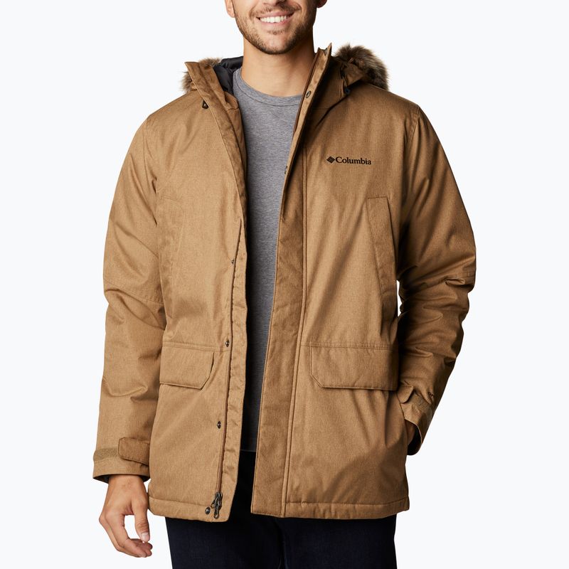 Columbia pánska páperová bunda Penns Creek II Parka hnedá 1864244