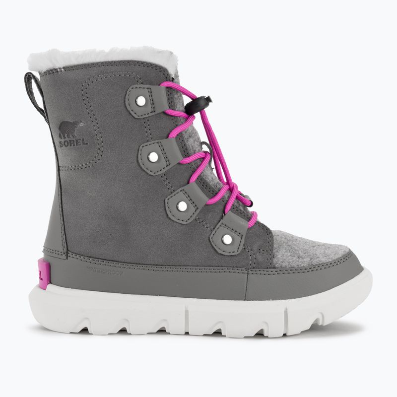 Sorel Sorel Explorer Lace quarry/bright lavender juniorské snehové topánky 2