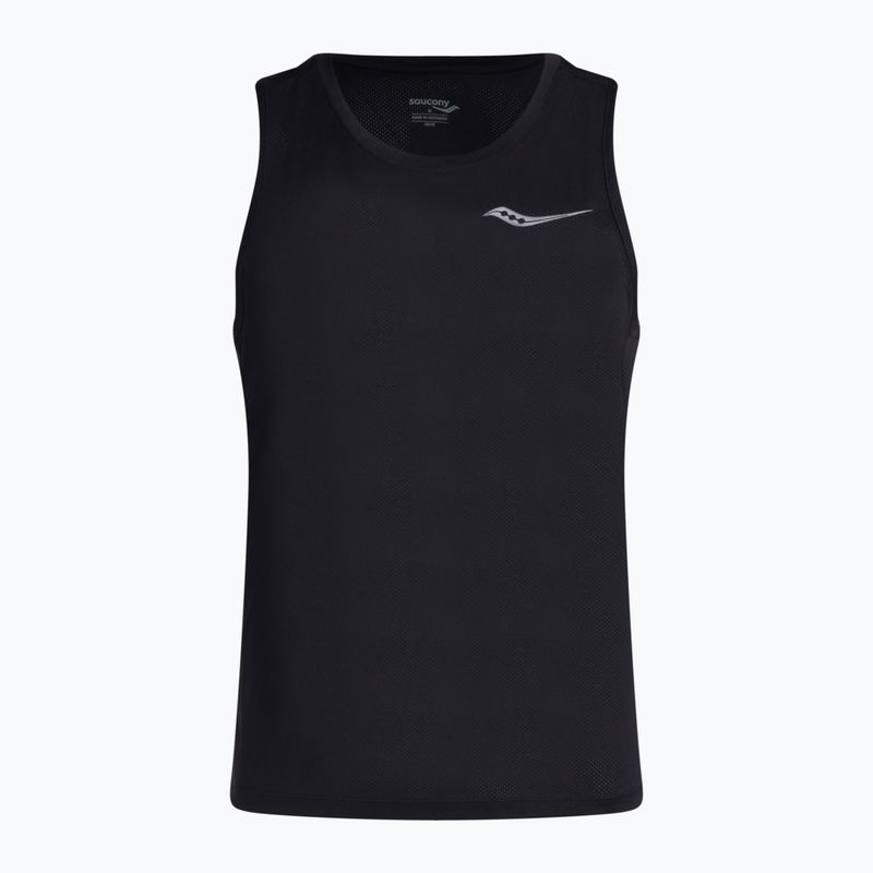 Pánske bežecké tričko Saucony Stopwatch Singlet black SAM800277-BK