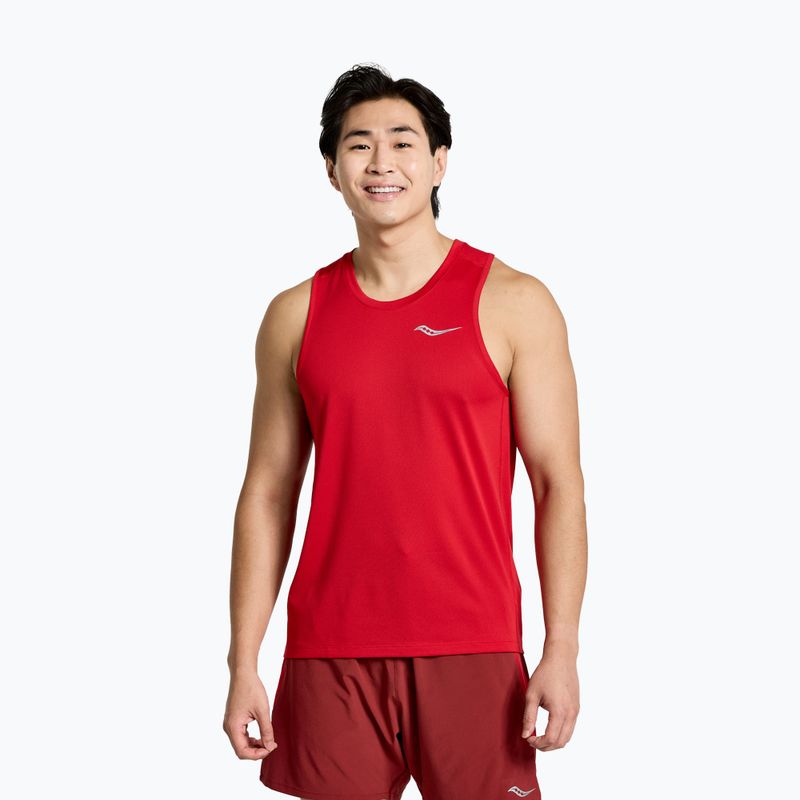 Pánske bežecké tričko Saucony Stopwatch Singlet červené SAM800277-PP
