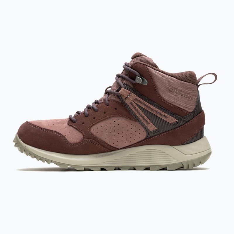 Dámske turistické topánky Merrell Wildwood Mid Ltr Wp marron/burlwood 8