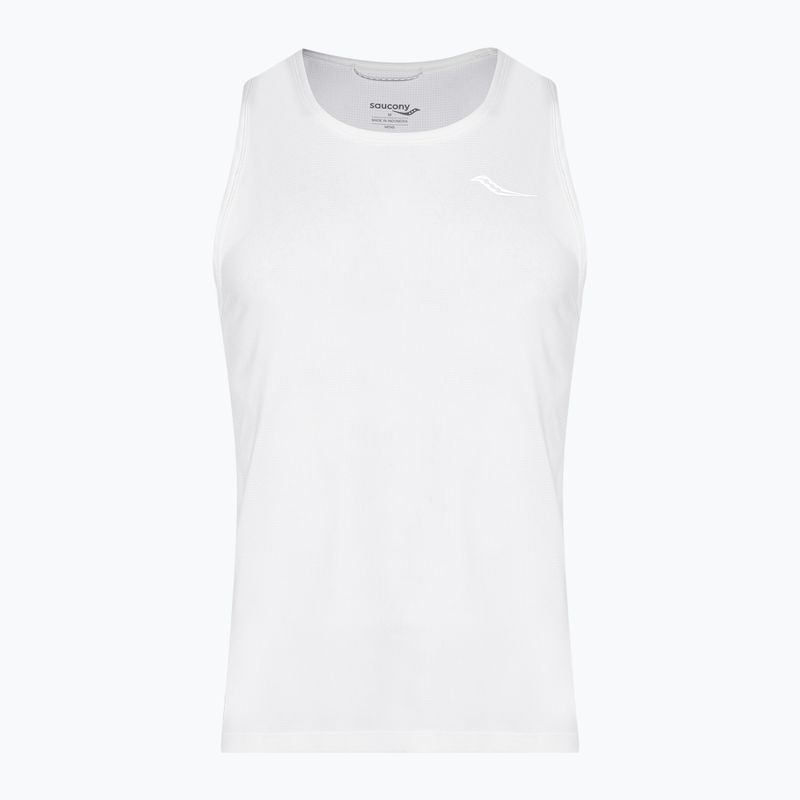 Pánske bežecké tielko Saucony Stopwatch Singlet white