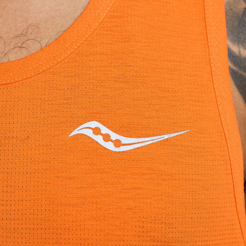 Pánske bežecké tielko Saucony Stopwatch Singlet pepper heather 4