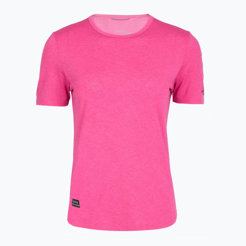 Dámske bežecké tričko Saucony Stopwatch SS fuchsia heather