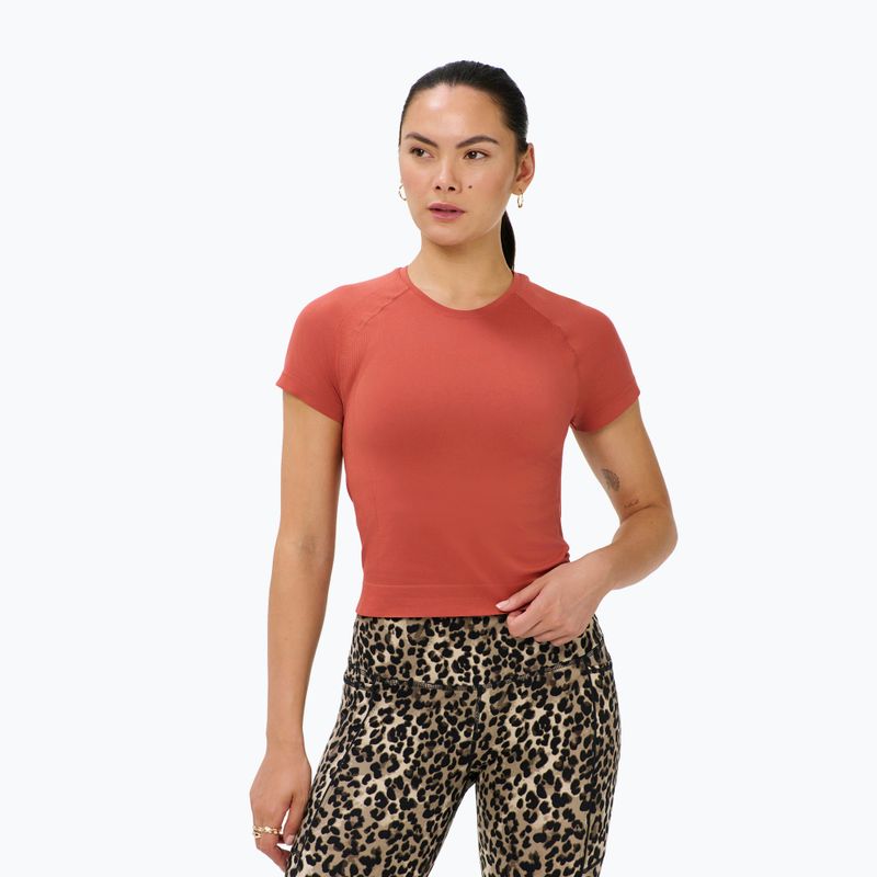 Dámske tričko na jogu Sweaty Betty Athlete Crop Seamless Workout terrazzo red