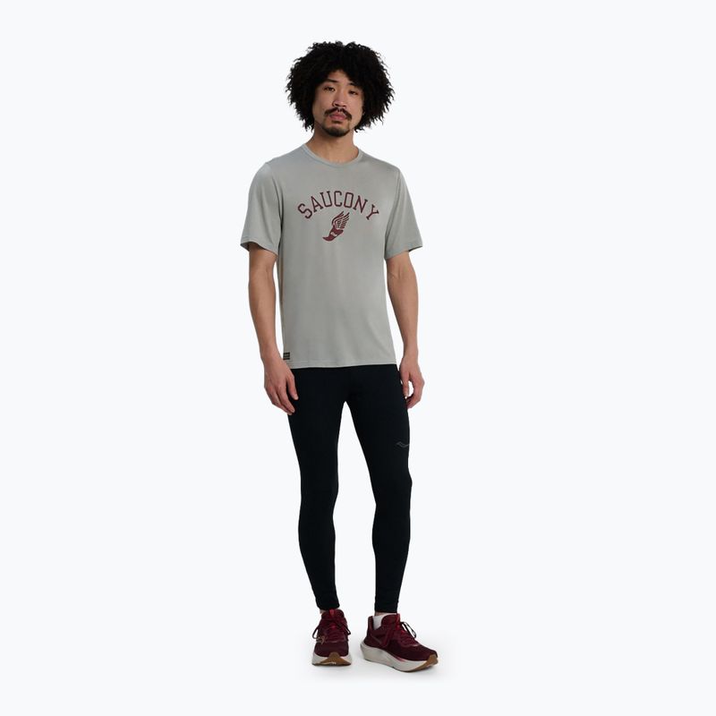 Pánske bežecké tričko Saucony Stopwatch light grey heather 2