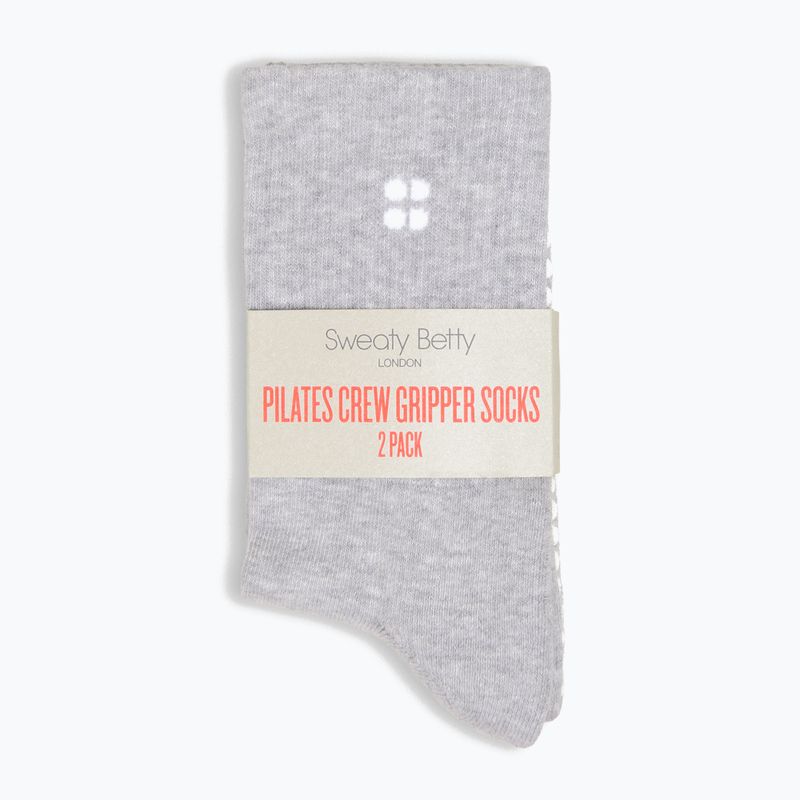 Dámske ponožky Sweaty Betty Pilates Crew Gripper 2 pary light grey marl 2