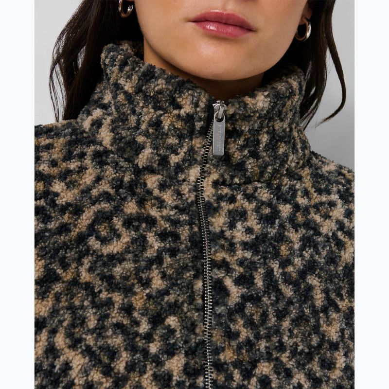 Dámska mikina Sweaty Betty Plush Contrast Zip Up Fleece brown ink leopard print 5