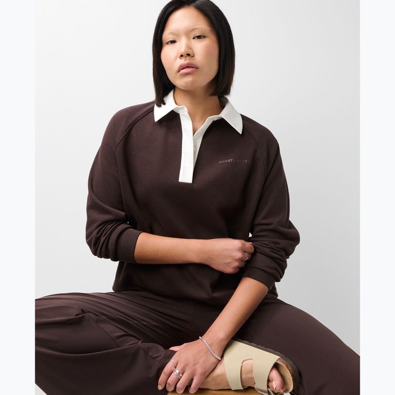 Dámska mikina Sweaty Betty Revive Rugby espresso brown 4