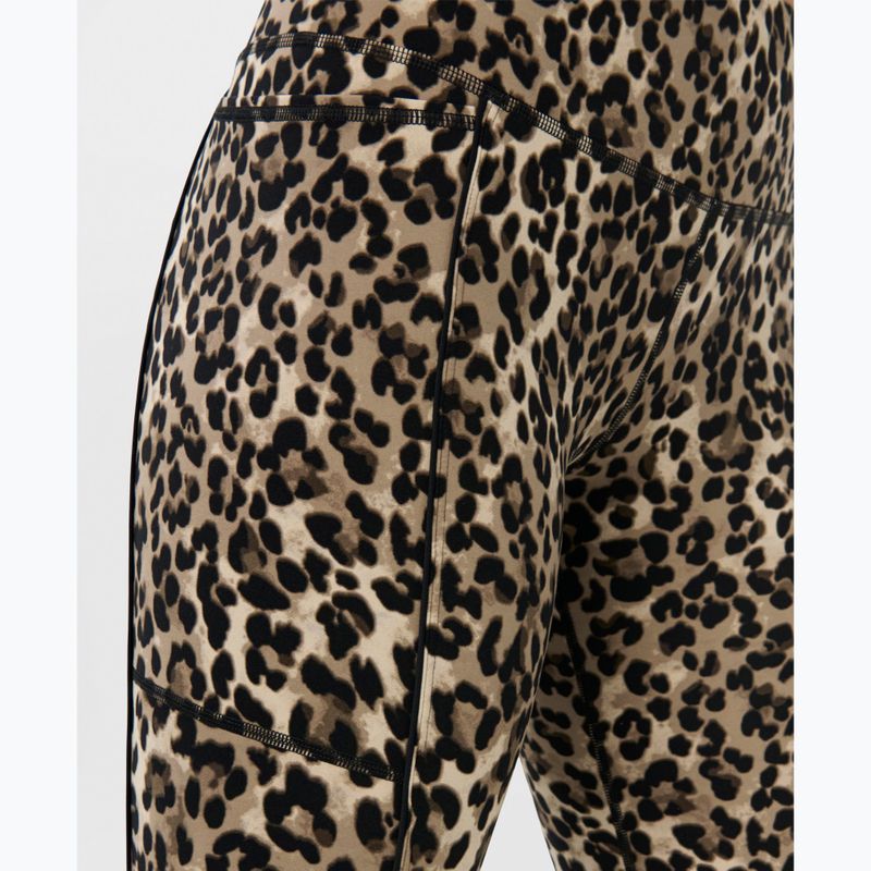 Dámske tréningové legíny Sweaty Betty Power Piping Workout 7/8 brown ink leopard print 6