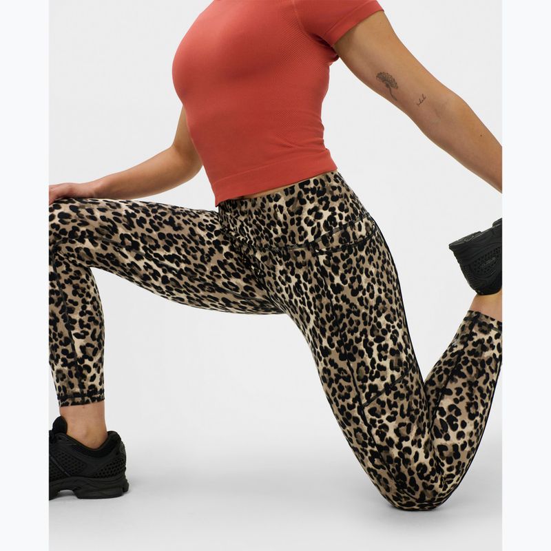 Dámske tréningové legíny Sweaty Betty Power Piping Workout 7/8 brown ink leopard print 7