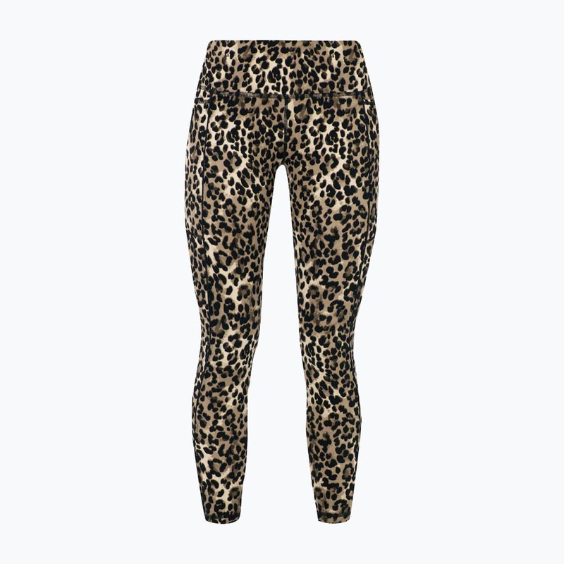 Dámske tréningové legíny Sweaty Betty Power Piping Workout 7/8 brown ink leopard print 8