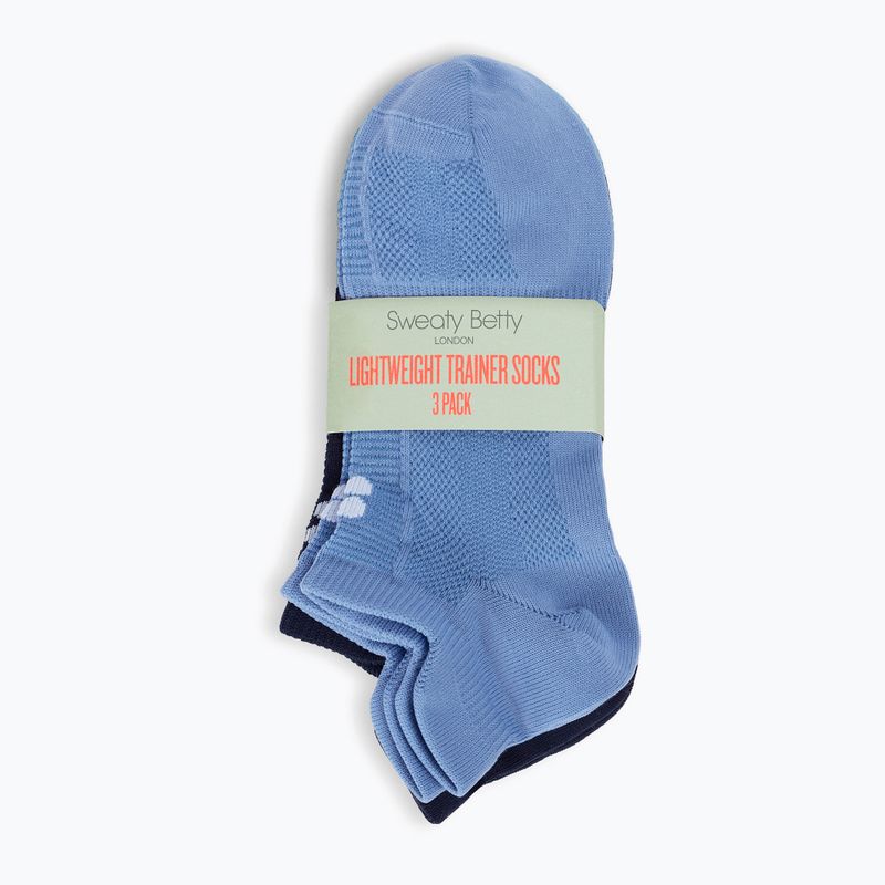 Dámske ponožky Sweaty Betty Lightweight Trainer 3 pary fadedblue frenchnavy crea 2