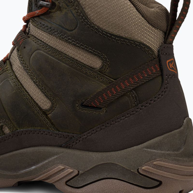 Pánske trekové topánky KEEN Circadia Mid Wp green-brown 1026766 10