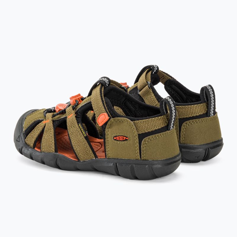 Detské sandále KEEN Seacamp II CNX dark olive/gold flame 3