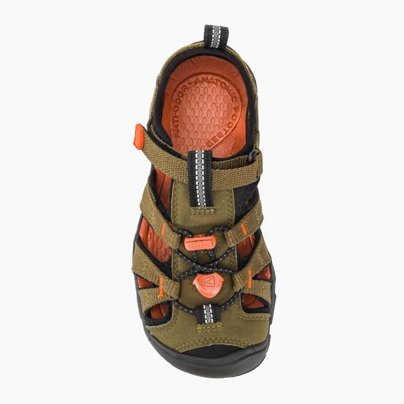 Detské sandále KEEN Seacamp II CNX dark olive/gold flame 6