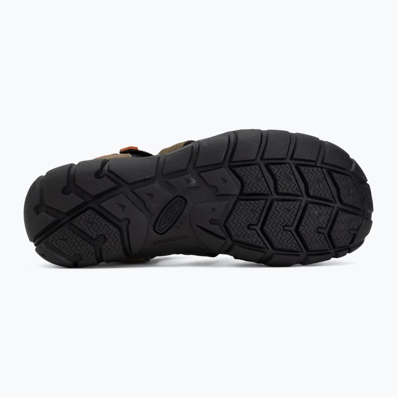 Juniorské sandále KEEN Seacamp II CNX dark olive/gold flame 4