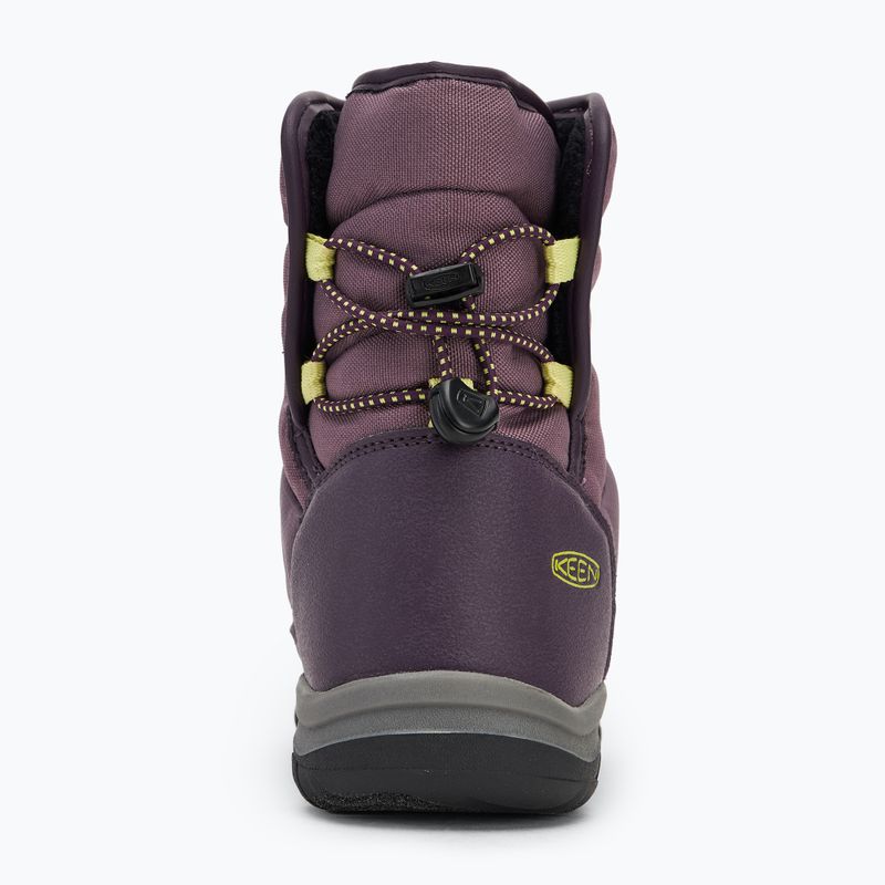 Juniorské snehule KEEN Puffrider WP black plum/daiquiri green 6