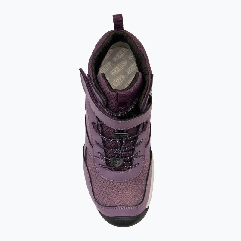 Detské turistické topánky KEEN Skua Mid WP JR black plum/plum perfect 5