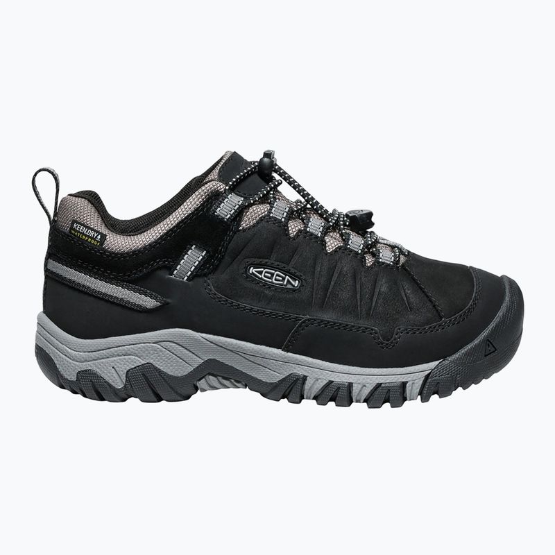 Detské trekové  topánky KEEN Targhee IV Low vodotesné black/steel grey 2