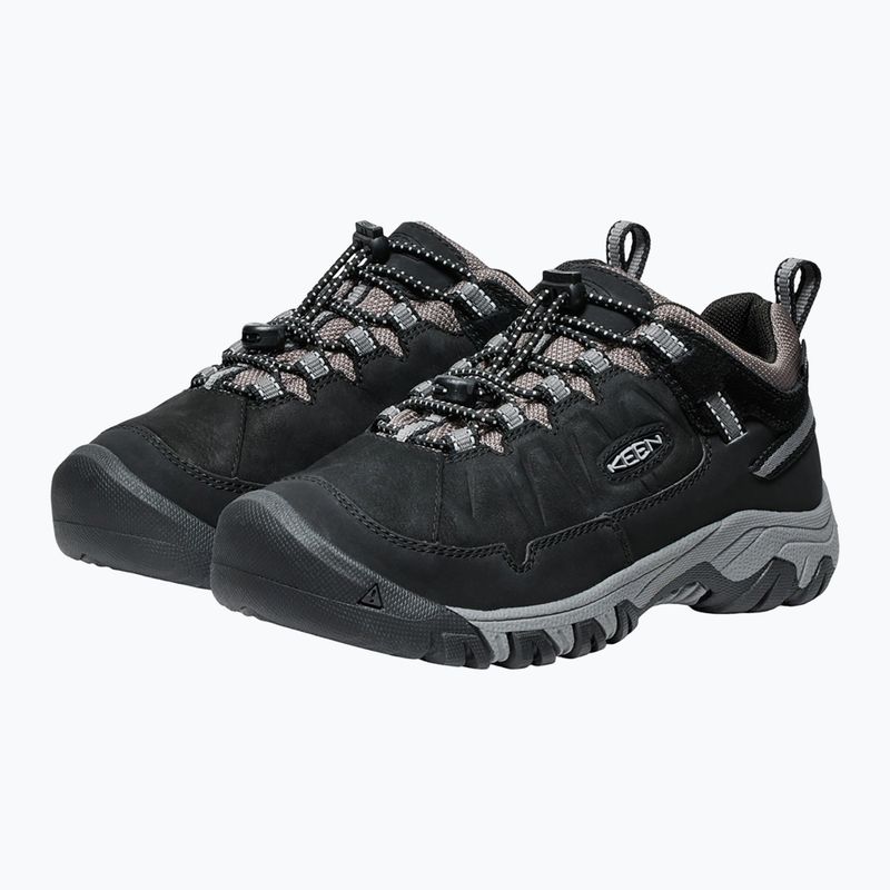 Detské trekové  topánky KEEN Targhee IV Low vodotesné black/steel grey 4