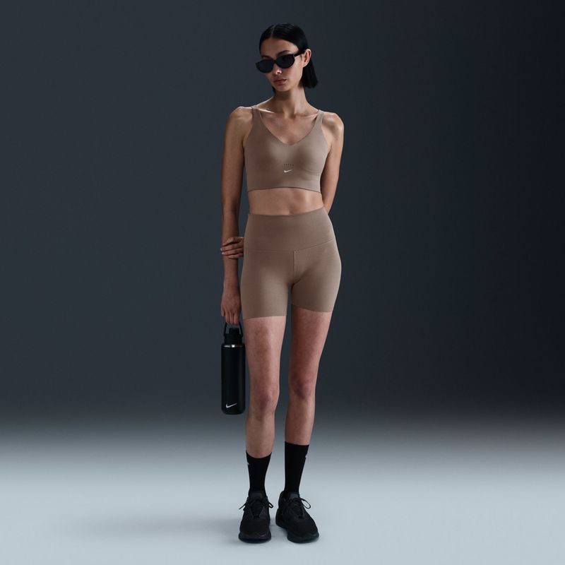 Športová podprsenka Nike Alate Medium Support Longline mink brown/white 11