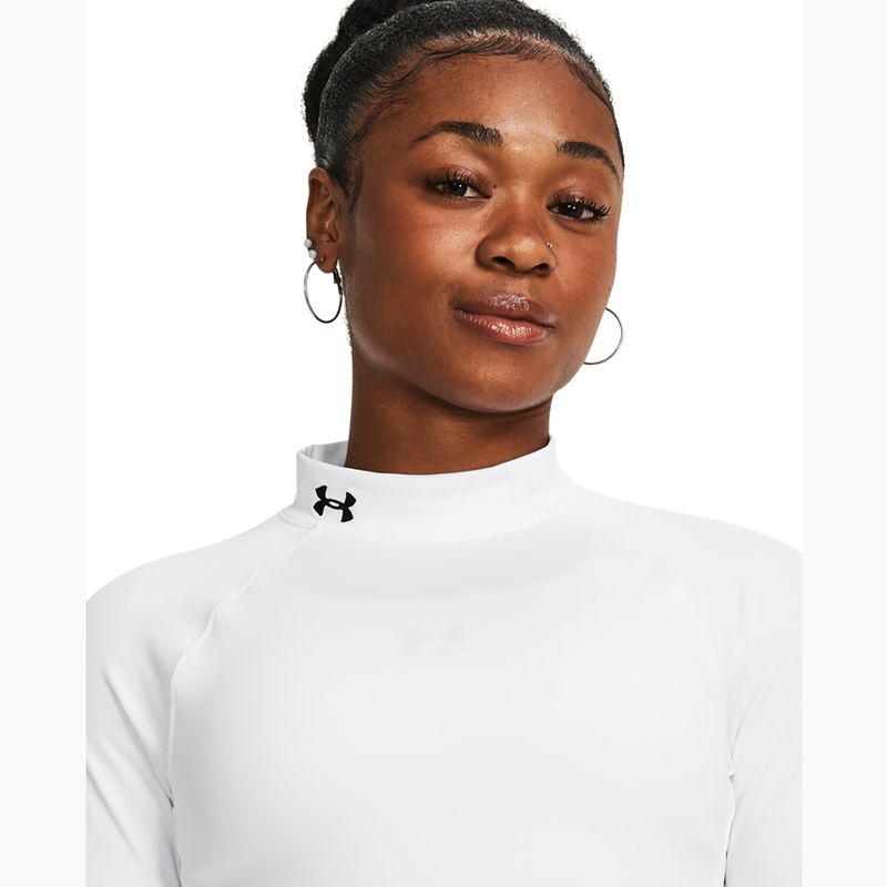 Dámske tréningové tričko s dlhým rukávom Under Armour Authentics CG Mockneck white/black 5