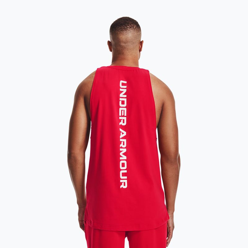 Pánsky basketbalový dres Under Armour Baseline Cotton Tank 61 červený 136191-61-LG 3