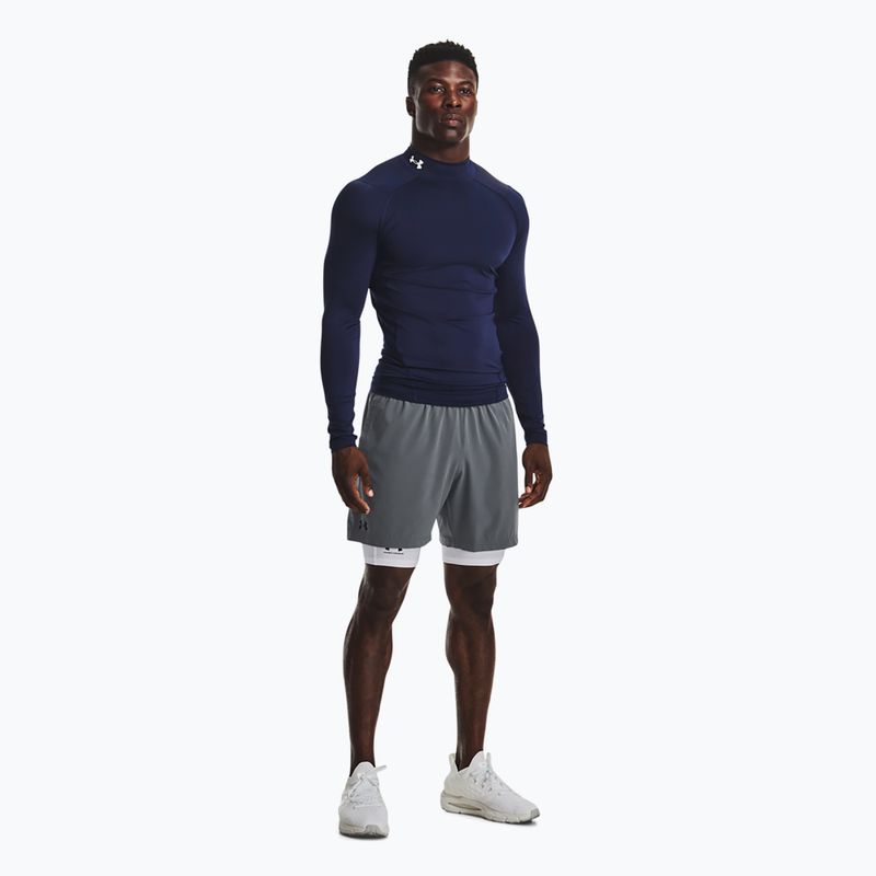 Pánske tričko longsleeve Under Armour Heat Gear Mock midnight navy/white 2