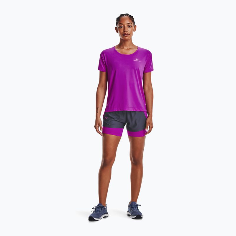 Under Armour Play Up dámske tréningové šortky 2 v 1 námornícka modrá a fialová 1351981 3