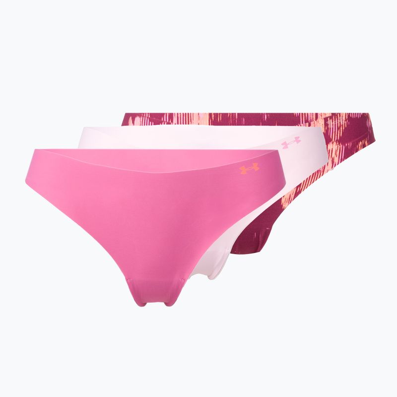 Under Armour dámske bezšvové nohavičky Ps Thong 3-Pack pink 1325617-669