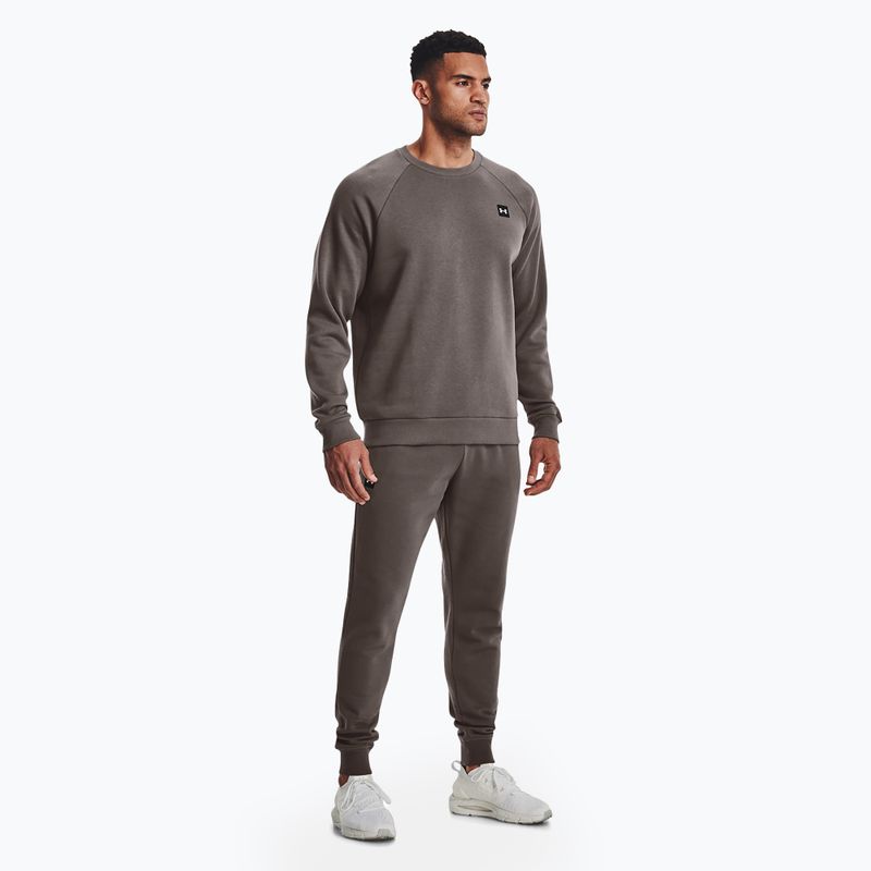 Pánska mikina Under Armour Rival Fleece Crew hnedá 2