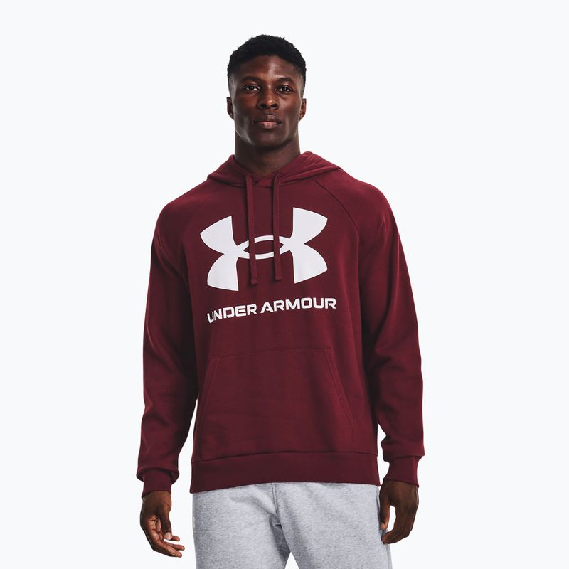 Pánska mikina Under Armour Rival Fleece Big Logo HD gaštanovo červená