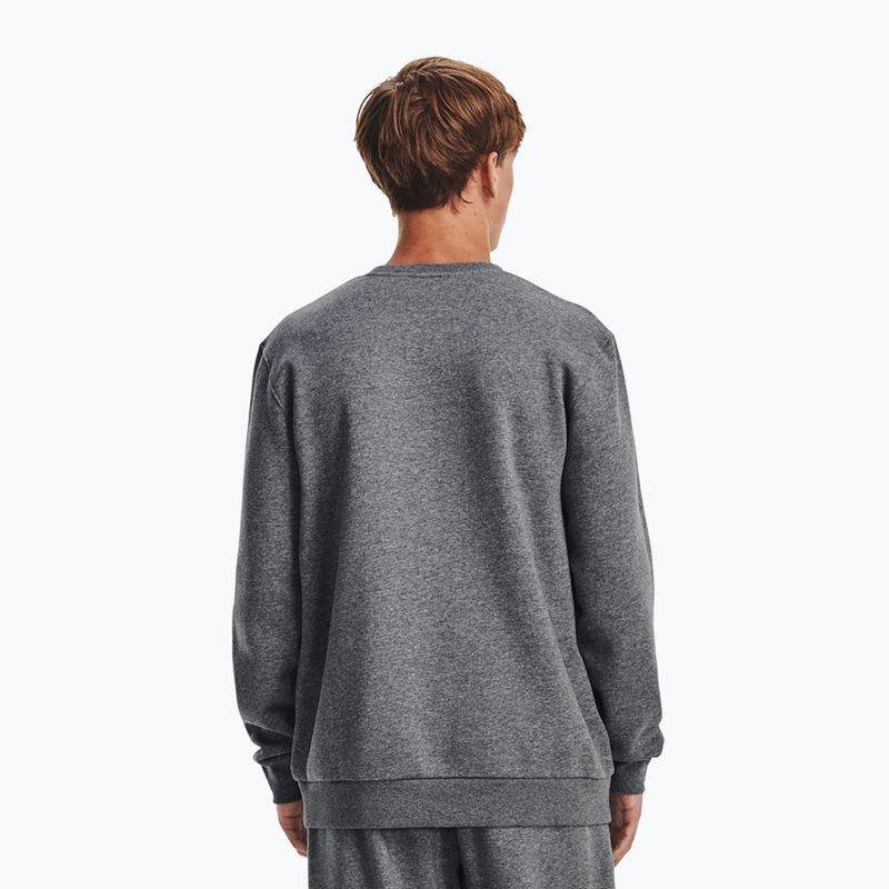Pánska mikina Under Armour Essential Fleece Crew pitch gray medium heather/white 2