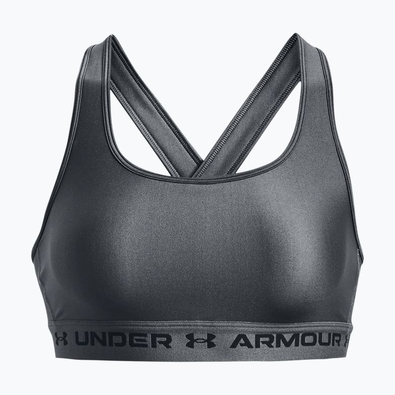 Under Armour Crossback Mid pitch gray/black fitness podprsenka 5