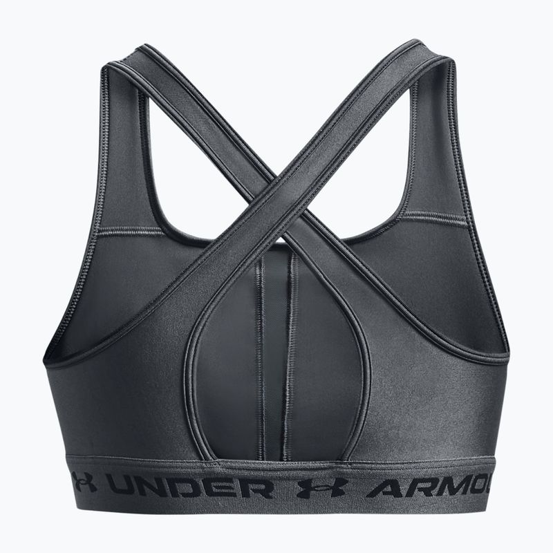 Under Armour Crossback Mid pitch gray/black fitness podprsenka 6