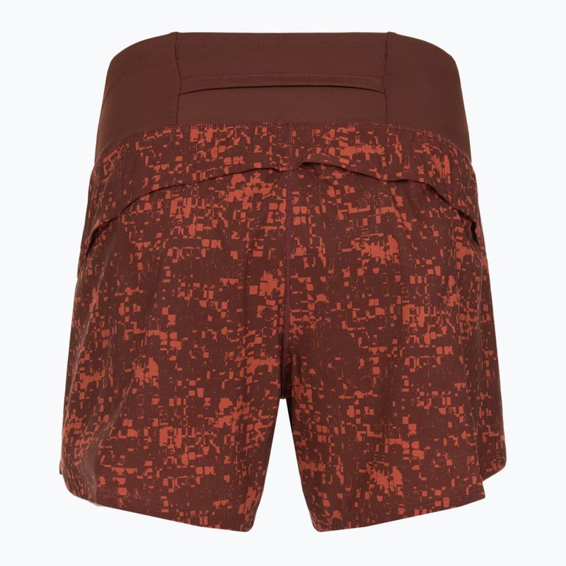 Dámske bežecké šortky Brooks Chaser 5" run raisin glitch print 2