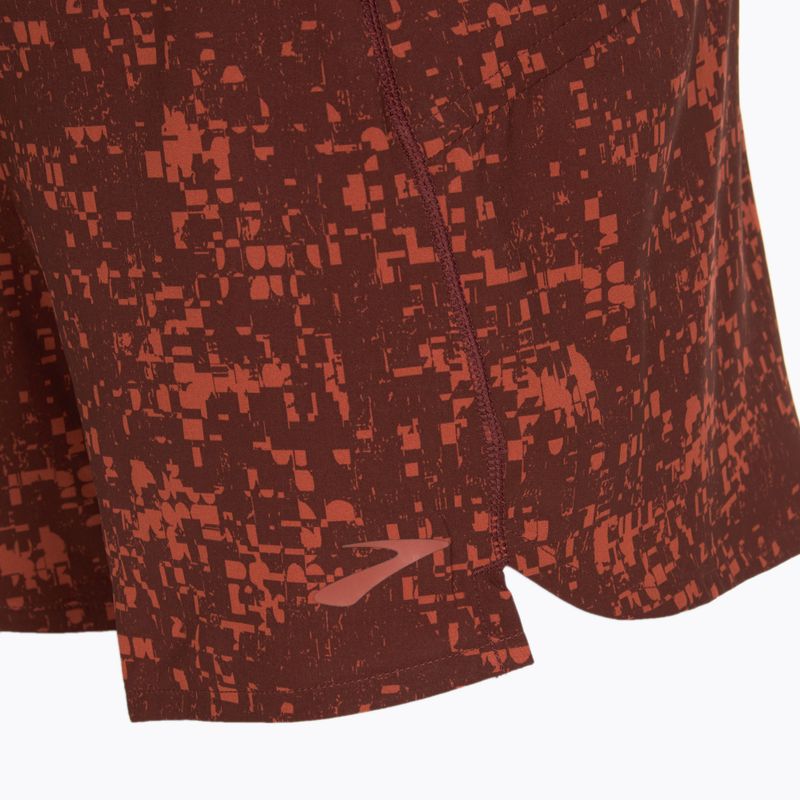 Dámske bežecké šortky Brooks Chaser 5" run raisin glitch print 3