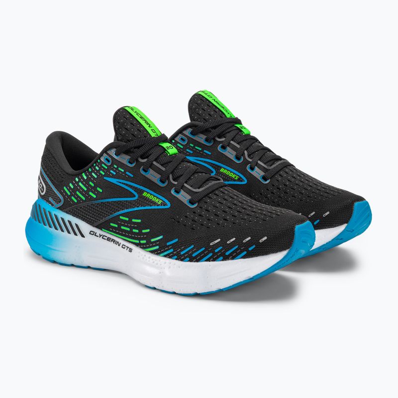 Brooks Glycerin GTS 20 pánska bežecká obuv black/hawaiian ocean/green 4