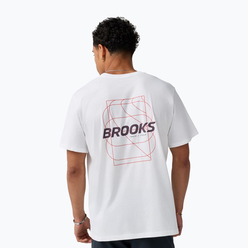 Pánske bežecké tričko Brooks Graphic white/burgundy blaze/cosmic 2