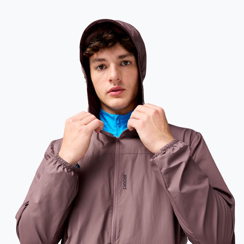 Pánska bežecká bunda Brooks Canopy Packable Jacket brown 3